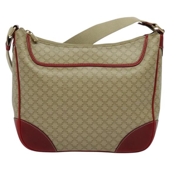 CELINE Macadam Canvas Shoulder Bag Pvc Beige Gold - Picture 2 of 12